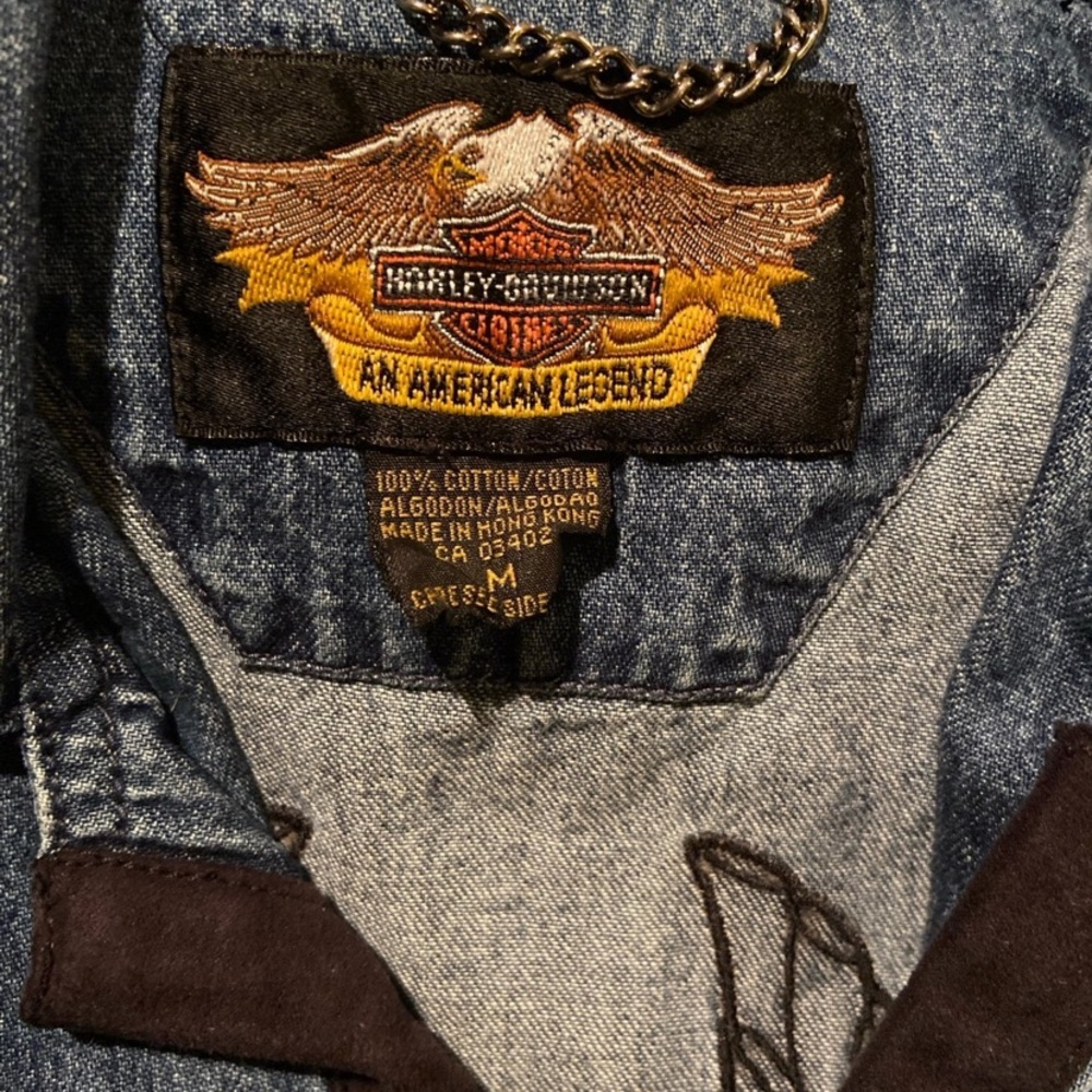 Harley Davidson Denim Vest med - Picture 5 of 7